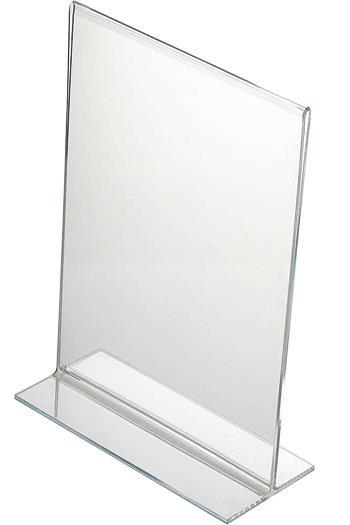 124501  328206 Menyholder i akryl A4 for bord transparent, st&#229;ende